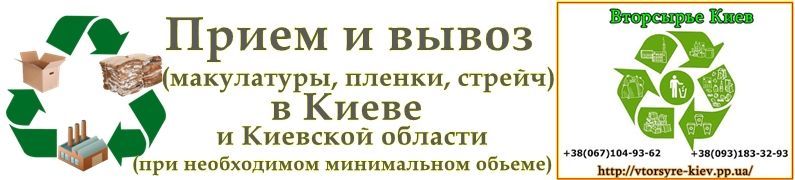 Прийом та вивіз макулатури та стрейч плівки у Києві