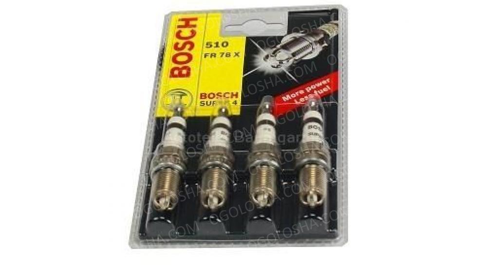 BOSCH (LV) FR78X Свечи зажигания 4шт SUPER 4 (4-х конт. ) AUDI; BMW; FIAT; FORD; KIA