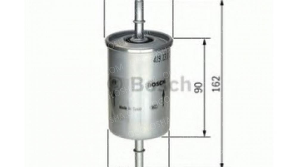 BOSCH (LV) F5273 H=162mm Фильтр топливный DAEWOO Lanos, Sens. Nubira; OPEL; SEAT; VW (на защелках)