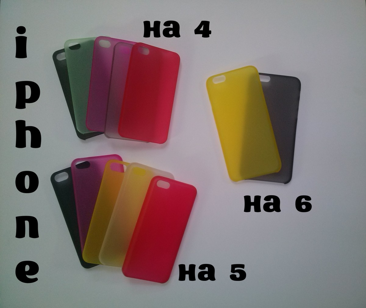 Чехол пластиковый на iphone 4,5,6, ультратонкие