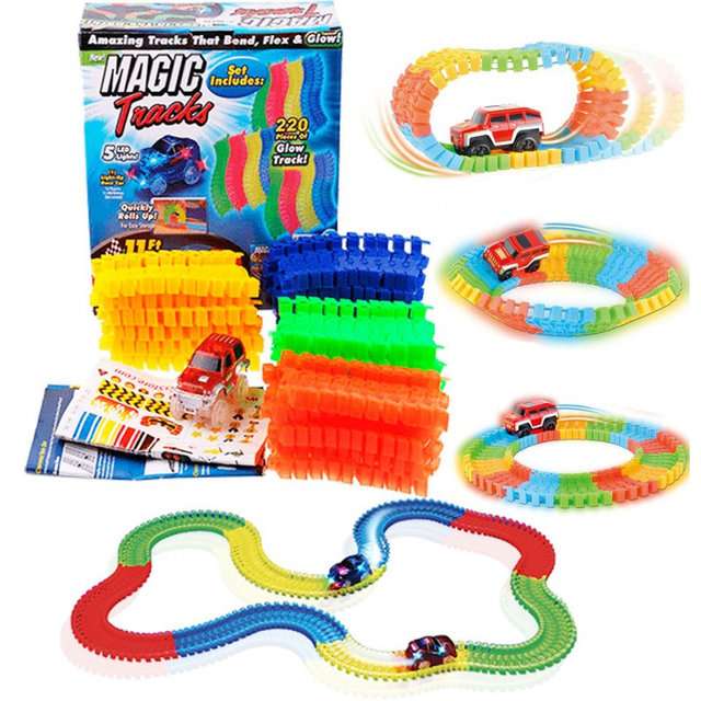 Светящийся трек-конструктор Magic Tracks 220 деталей OR + машинка