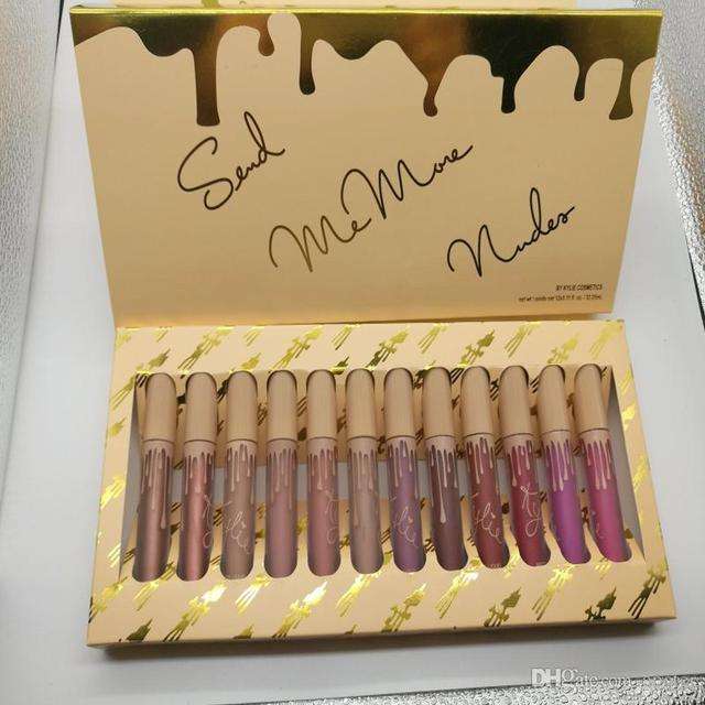 Набор помад KYLIE (Кайли) send me more nudes 12в1, бежевый