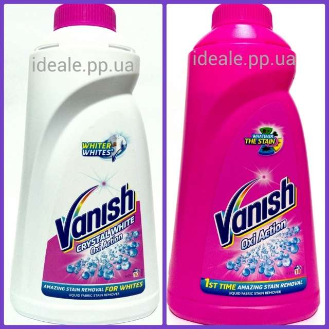 Пятновыводитель, Отбеливатель Vanish Oxi Action 1л. для цветныхи белых
