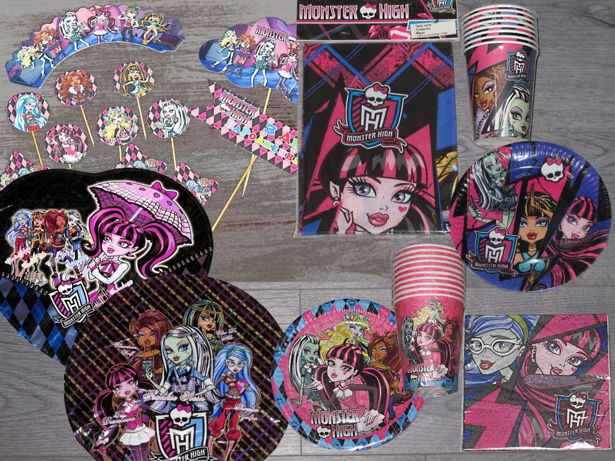 Monster High Монстер Хай посуда атрибутика для праздника