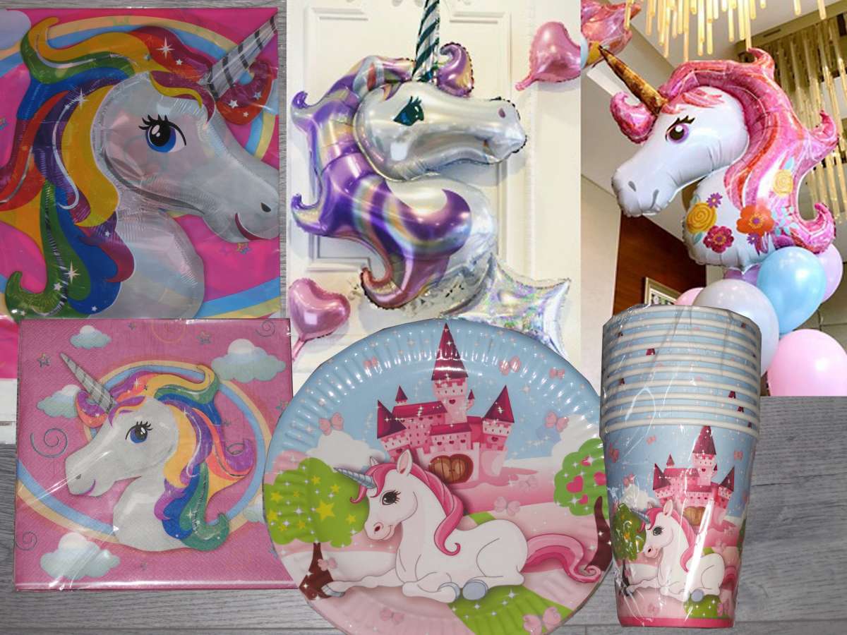 Единорог Unicorn посуда атрибутика воздушный шар