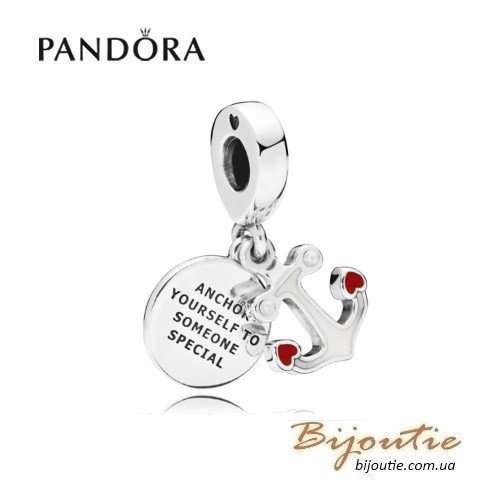 PANDORA Шарм-подвеска ? якорь любви 797208ENMX оригинал