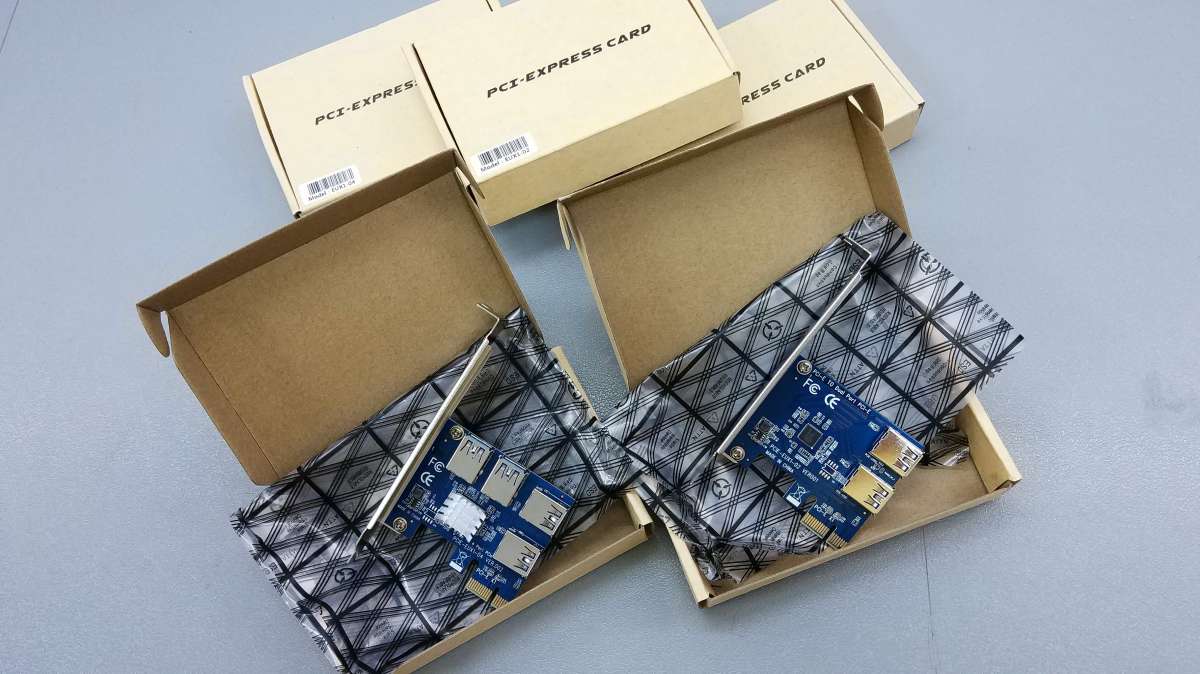 PCIe 1x to 4 расширитель-райзер хаб-riser hub-майнинг