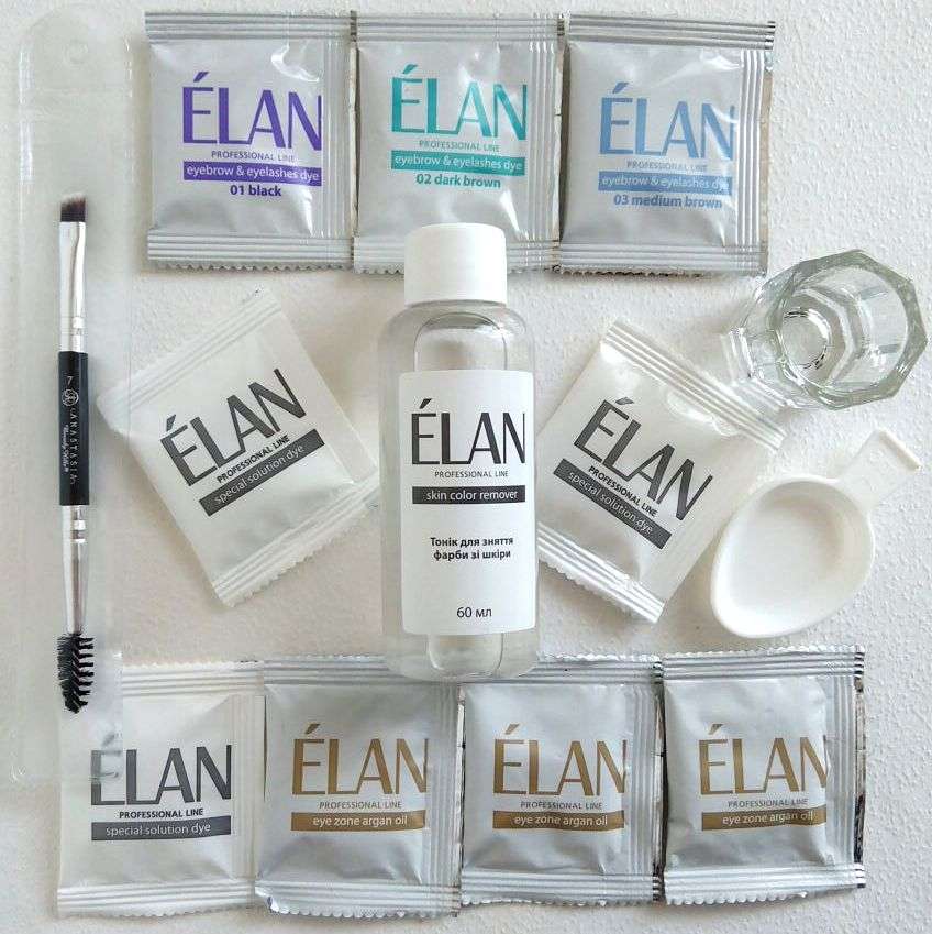 Гель-краска для окрашивания бровей ELAN (Элан) в наборах