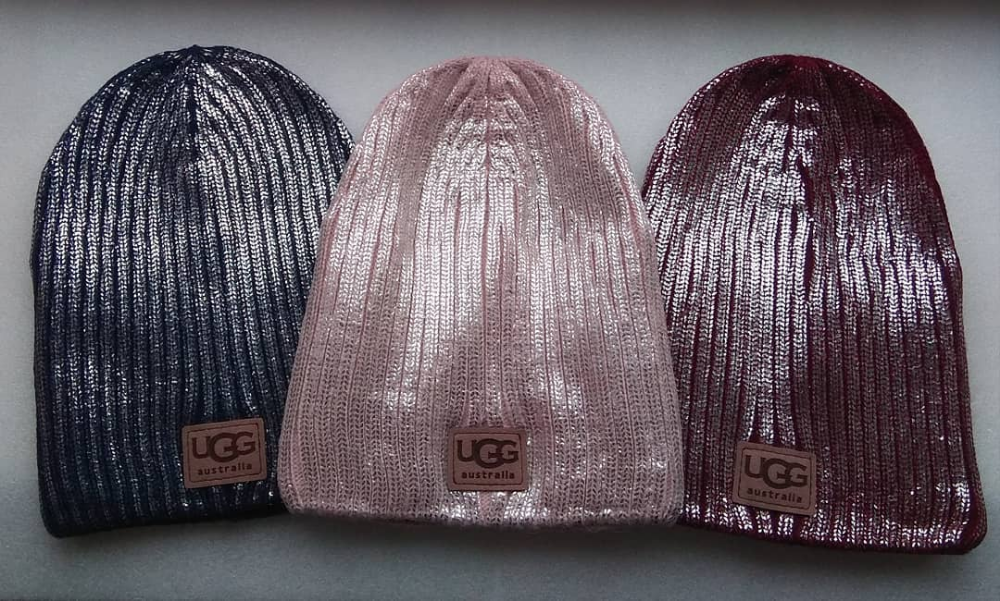 Шапочки UGG металлик на флисе