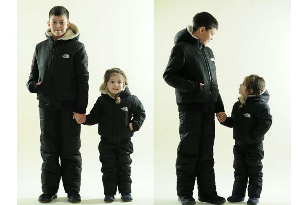 Детский зимний костюм на меху the north face, горнолыжный, спортивный