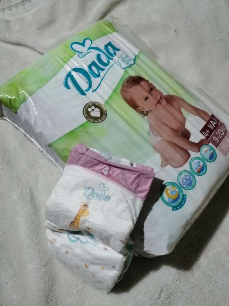 Памперсы Dada Extra Soft 4+ (48 шт.). Новобеличи